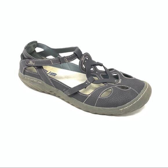 JBU Jambu Sydney Sandal Mary Jane Closed Toe Hook Loop Sandal Grey Casual Shoe 9 - Picture 1 of 8
